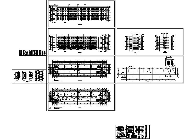 学校高档教学楼整套cad平立面设计施工图