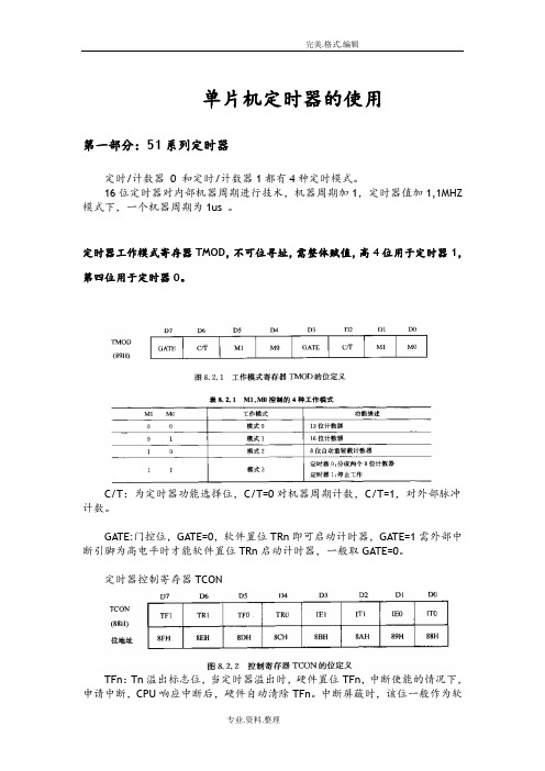 单片机定时器的使用总结