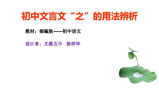 初中文言文“之”的用法辨析微课课件