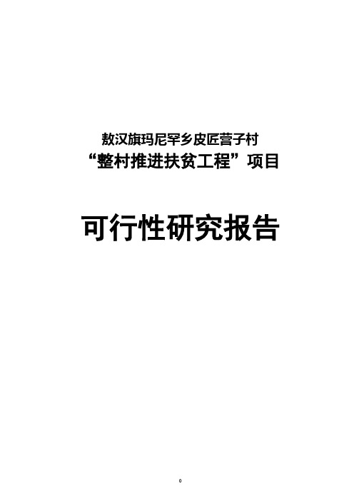 整村推进扶贫工程项目可行性研究报告