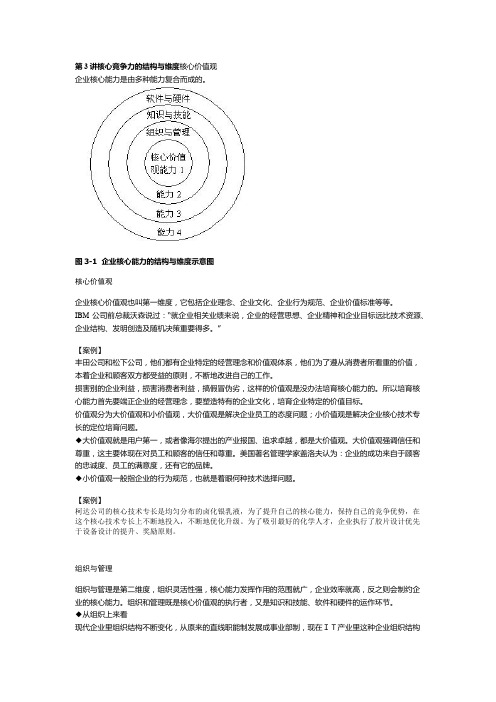 核心竞争力的结构与维度核心价值观