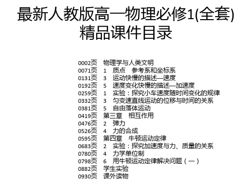 最新人教版高一物理必修1(全套)精品课件