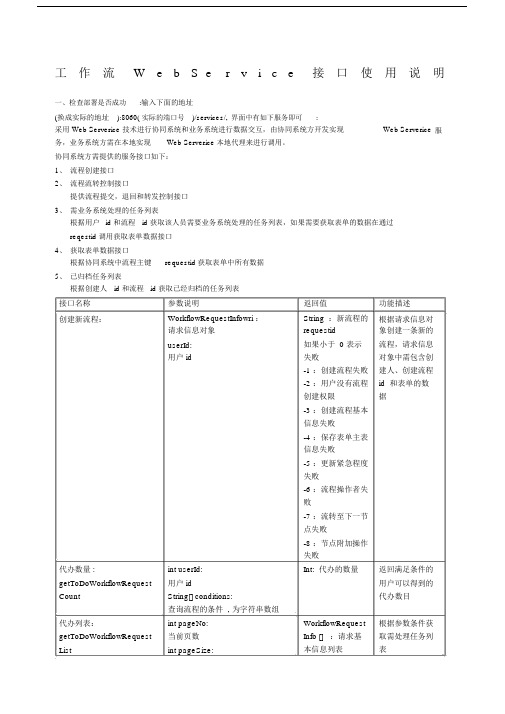 泛微OA工作流WebService接口使用说明.docx