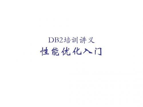 DB2培训讲义_DB2性能优化入门