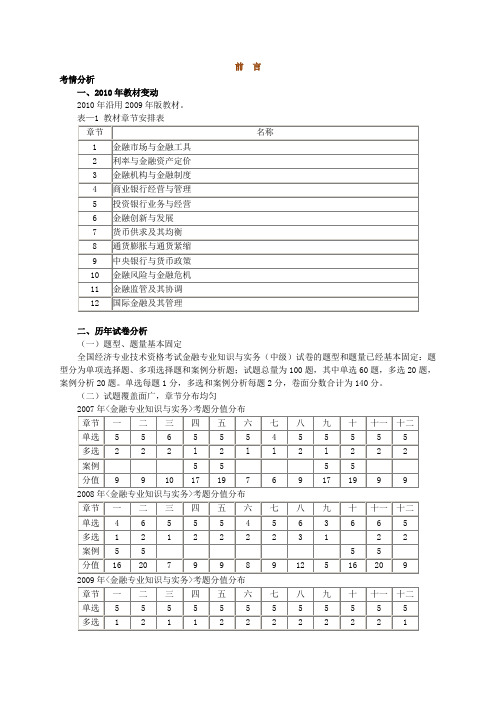 2010年经济师考试金融中级讲义之前言