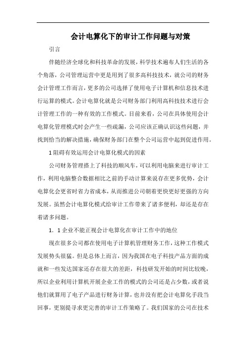 会计电算化下的审计工作问题与对策.docx