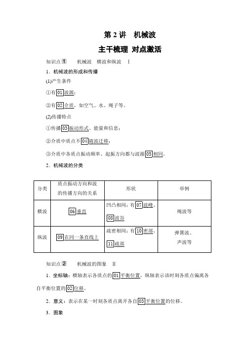 2021高考物理复习课件(经典版)Word文档第14章第2讲  机械波