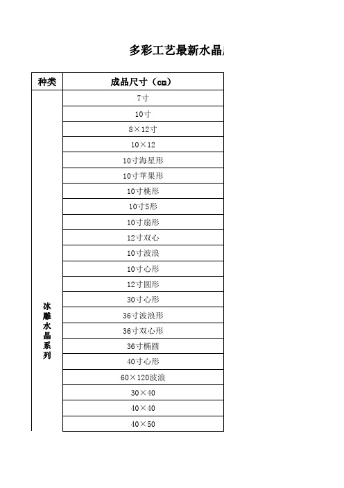 冰雕尺寸表