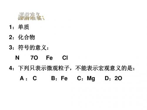 八年级科学表示物质的符号