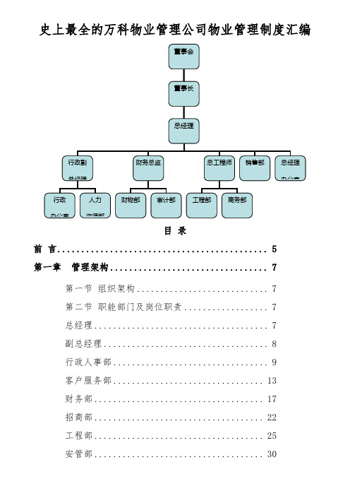 史上最全的万科物业管理公司物业管理制度汇编