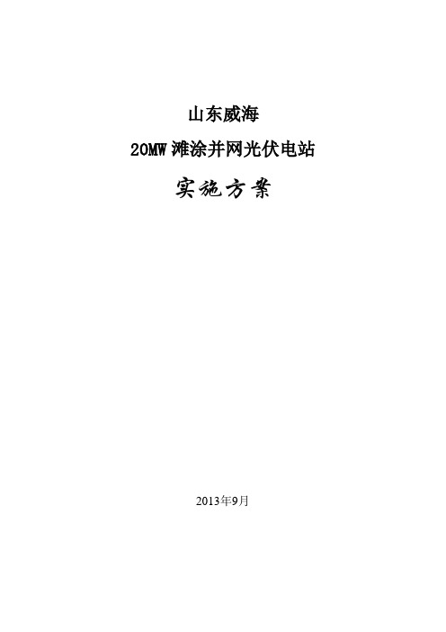 山东威海20MW光伏电站方案