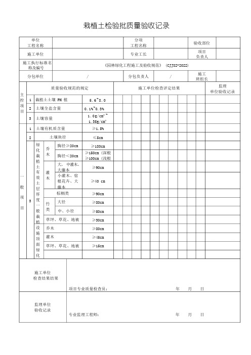 《园林绿化工程施工及验收规范》(CJJ82-2022)表格64460