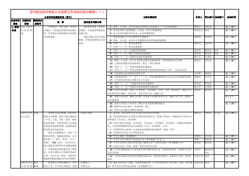 济宁职业技术学院人才培养工作评估任务分解表(一)