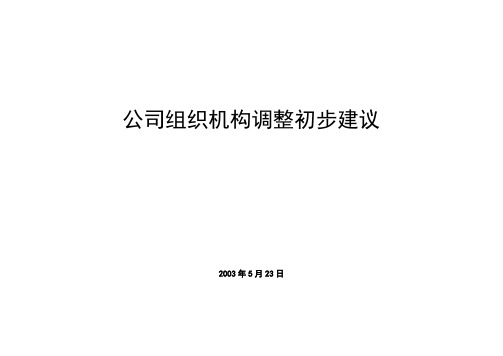 山东路桥公司组织机构调整初步建议0523