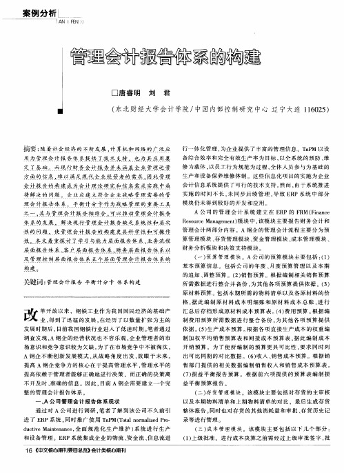 管理会计报告体系的构建