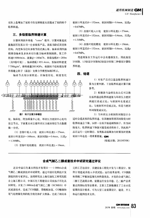 合成气制乙二醇成套技术中试研究通过评议