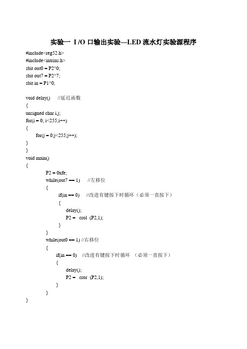 单片机实验全部程序