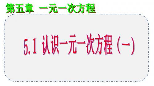 5.1认识一元一次方程(一)课件