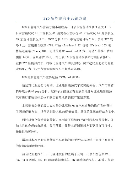 BYD新能源汽车营销方案