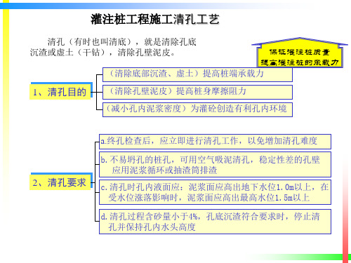 灌注桩工程施工清孔灌注工艺