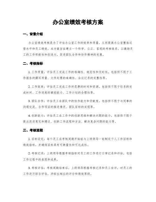 办公室绩效考核方案