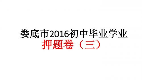 娄底市2016初中毕业学业押题卷(三)