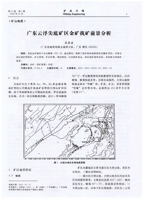 广东云浮尖底矿区金矿找矿前景分析