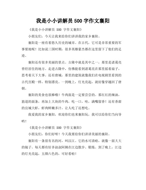 我是小小讲解员500字作文襄阳