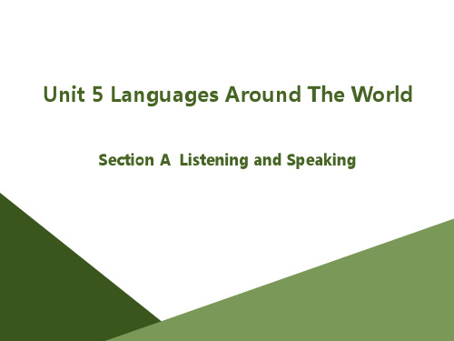 人教版高中英语必修一UNIT 5 Section A Listening and Speaking