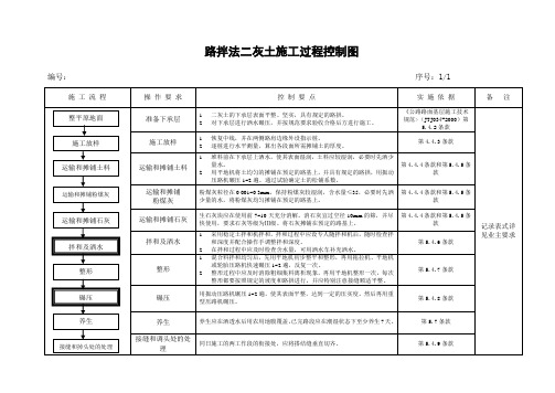 路拌法二灰土施工(过程控制图)