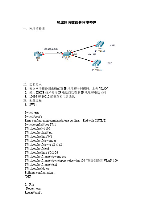 局域网内部VOIP语音环境搭建