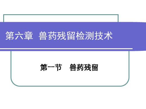 《兽药残留检测技术》PPT课件精选全文完整版