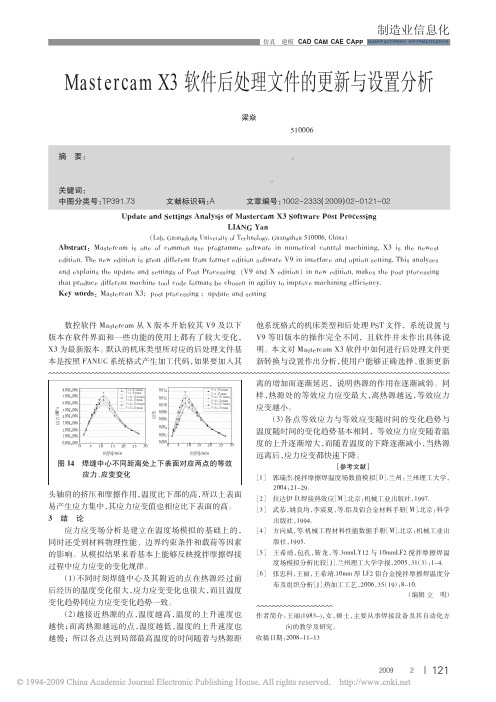 MastercamX3软件后处理文件的更新与设置分析