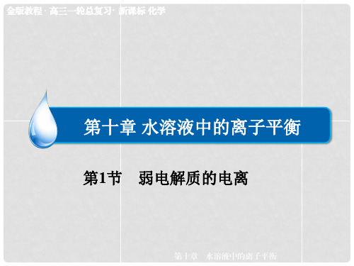 高考化学一轮总复习 第十章第1节 弱电解质的电离课件(含高考真题)新人教版
