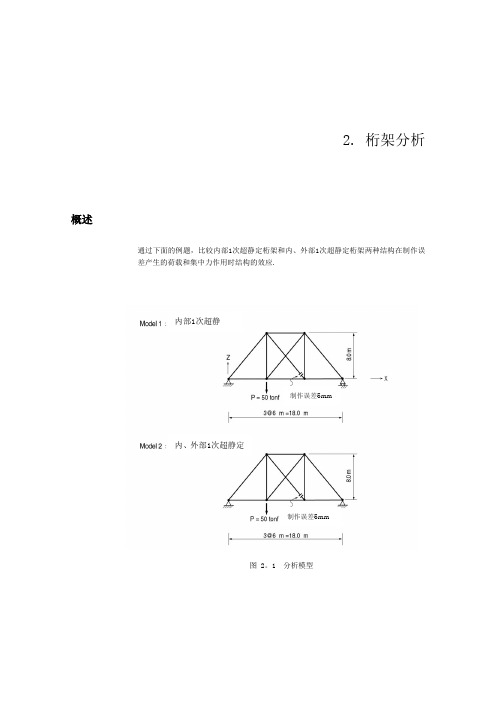 midas桁架分析实例