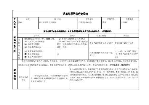 2013年国培网络研修总结模版(通用版)(820)