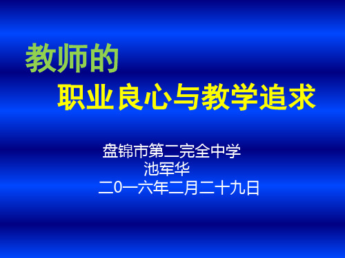 教师的职业良心与教学追求11