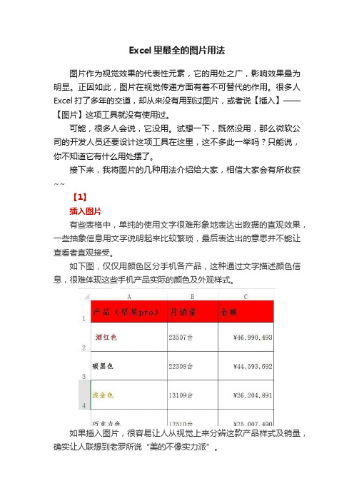 Excel里最全的图片用法