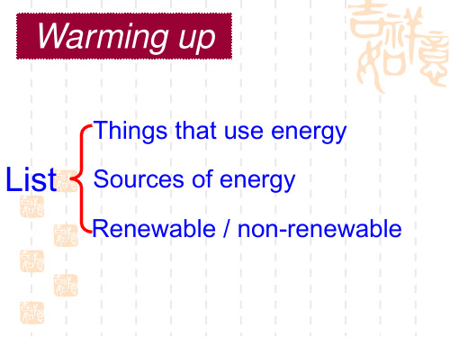 人教高中英语选修6 Unit4 Global warming-Warming up[课件]