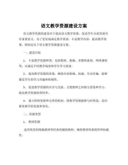 语文教学资源建设方案