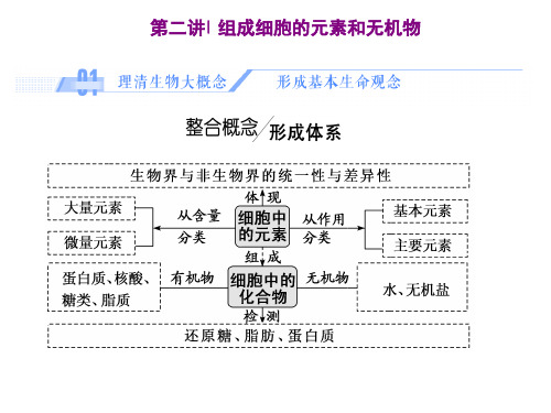 高三生物一轮复习课件1.2第二讲  组成细胞的元素和无机物