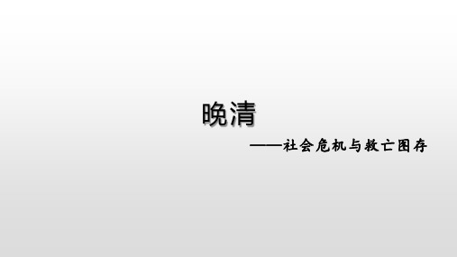 晚清——社会危机与救亡图存 课件--2024届高三统编版(2019)历史一轮复习