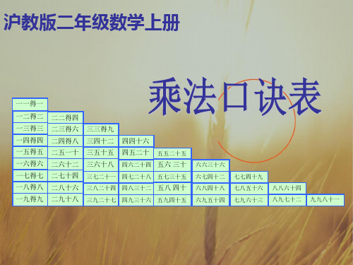 最新-二年级数学上册 乘法口诀表课件 沪教版 精品 