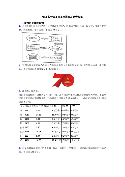 语文高考语文图文转换练习题含答案