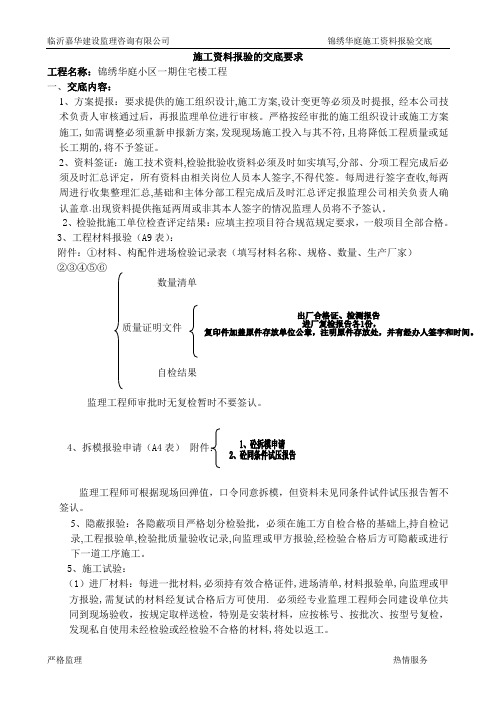 施工资料报验要求