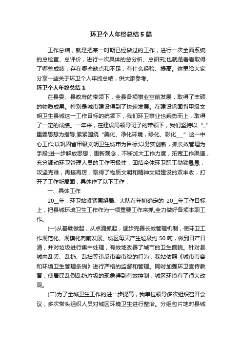 环卫个人年终总结5篇