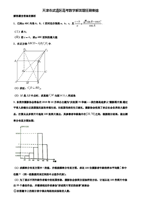 天津市武清区高考数学解答题狂刷集锦含解析