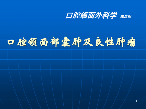 口腔颌面部良性肿瘤PPT课件