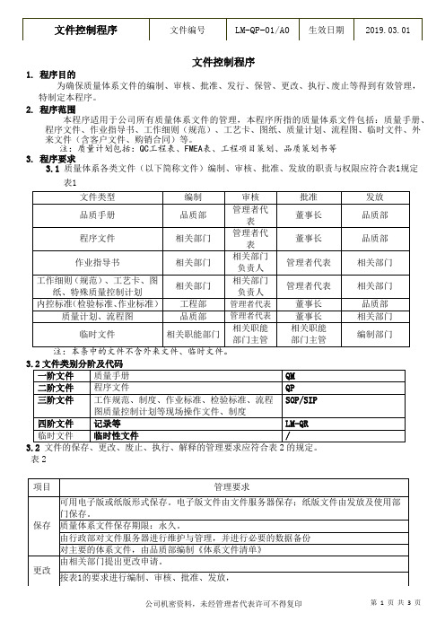 文件控制程序LM-QP-01