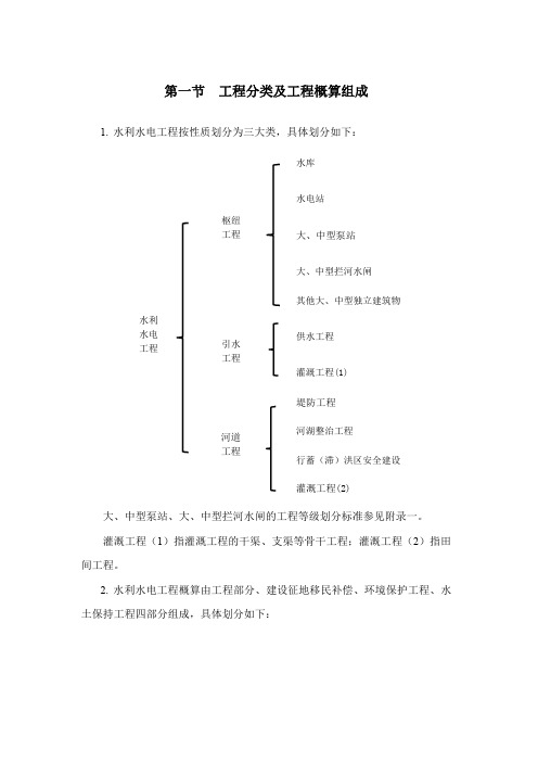 河南省水利工程概 估 算编制规定 计算标准